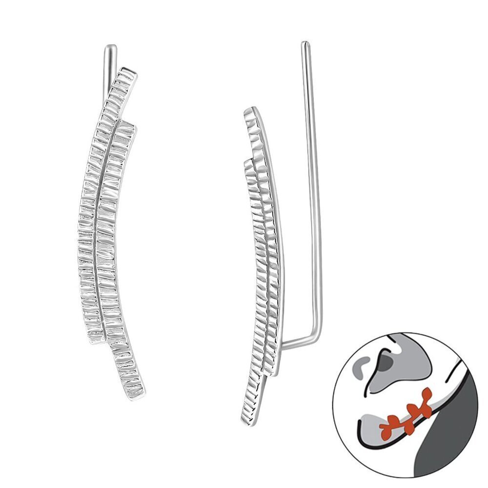 Sterling Silver curved Ear Pin​